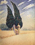 Paul Signac Two Cypress oil painting